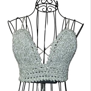 Green and White Bikini Style Top